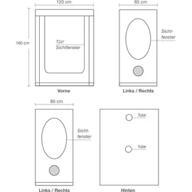 HOMEbox Wachstumszelt 125 x 65 x 120 cm Beige