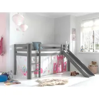 Vipack Spielbett Pino inkl. Rutsche mit Textil-Set, Vorhang versch. Designs