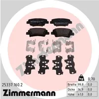 ZIMMERMANN Bremsbelagsatz, RENAULT,HYUNDAI,KIA 25337.160.2 583021WA35,58302C1A00,58302G7A40 583023ZA10,58302C8A50,58302G2A40,48413350B0,583022EA31