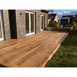 Cumaru Terrassendielen, 21x90 mm, KD, glatt/glatt, aus deutscher Produktion