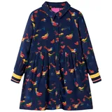 vidaXL Blusenkleid Kinderkleid mit Langen Ärmeln Marineblau 140