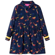 vidaXL Blusenkleid Kinderkleid mit Langen Ärmeln Marineblau 140