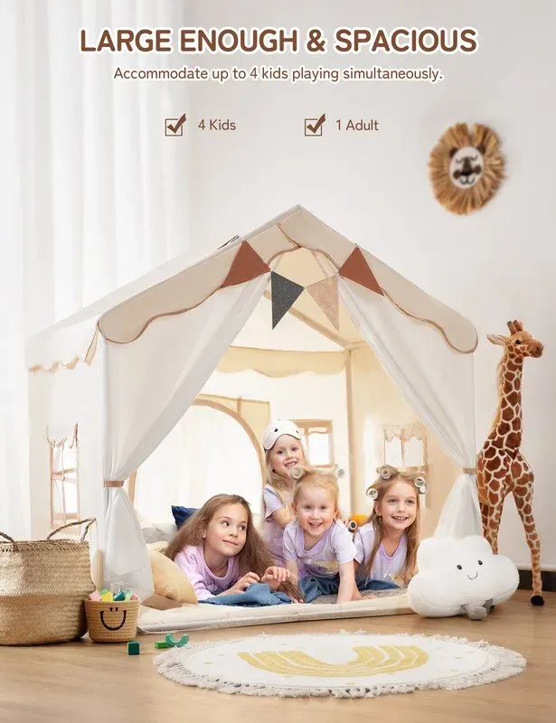 Besrey Spielzelt für Kinder mit Matte und Lichtern für den Innenbereich