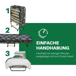 Veraflex Como Klappbett 80x190 cm  Ideal als Gästebett, Reise- & Campingbett