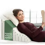 Well B4 Keilkissen Lesekissen für Bett und Sofa – Bequemes Rückenkissen mit Memory Foam, Verwendbar als Reflux Kissen, Keilkissen Bett, Bettkissen Rückenlehne im Sitzen und Liegen weiß Breit