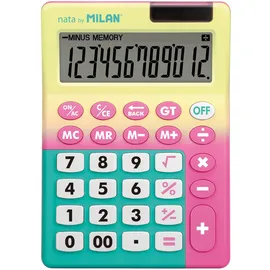 Milan Taschenrechner 12-stellig Gelb/Rosa