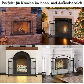Costway Kaminschutzgitter, Funkenschutz aus Metall, Feuer Kaminschutz, Kamingitter Funkenschutzgitter freistehend für Babys oder Haustiere, 112 x 32 x 83 cm, Kleinmöbel, Kamine - Zubehör, Kaminöfen