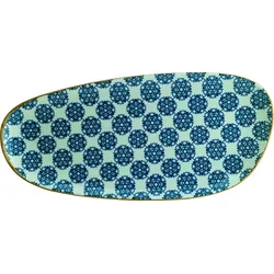 x Bonna Iris Vago Platte 36cm 2,2cm hoch oval Porzellan Blau LTSVAO36DT Servierplatte Servierteller Teller Geschirr