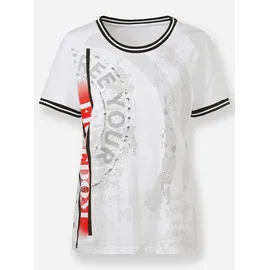 Heine "Shirt", Damen, Gr. 34, weiß, 95% Baumwolle, 5% Elasthan, unifarben, Rundhals, Shirts
