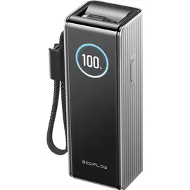EcoFlow RAPID 25k Powerbank 25000 mAh, 170 W, – Integriertes Kabel, - Schwarz/Silber