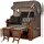 Mr. Deko Strandkorb Komplettset - bene living - Ammersee Mahagoni Bullauge - PE grau - Modell 505 - inkl. Liftersystem