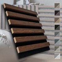 MARBET DESIGN Akustikpaneele Akustikquadrate 30x30cm Wandverkleidung Holz - (1 Paneel, schwarz - Eiche dunkel) Holzpaneele modern Holzwand schwarze Platte