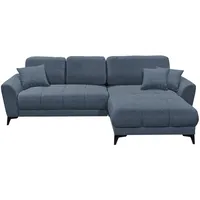 Froschkönig24 Bern Ecksofa 281 x 189 cm, mit Schlaffunktion und Bettkasten Blau