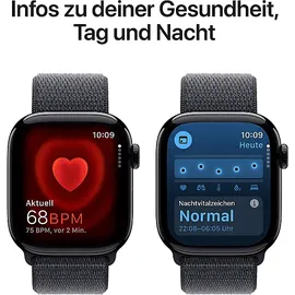 Apple Watch Series 10 GPS 42 mm Aluminiumgehäuse diamantschwarz Sport Loop tinte