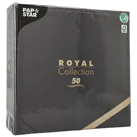 Papstar Servietten "ROYAL Collection" 1/4-Falz 48 cm x 48 cm schwarz