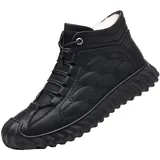 Schneestiefel Herren Wasserdicht, Winterstiefel Herren Gefüttert, Stiefeletten rutschfest Schneeschuhe Einfarbig Wanderstiefel Weich Stiefel Dick Sohle Arbeitsstiefel Flach Outdoor-Schuhe - 44 EU