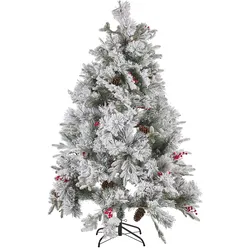 Künstlicher Weihnachtsbaum schneebedeckt 180 cm weiß MASALA