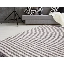 calo-deluxe Teppich CALO-DELUXE "Bature 400" Gr. 2, grau (natur, anthrazit), B:80cm H:10mm L:150cm, Viskose, Wolle, Teppiche, Teppich, Wolle und Viskose mit Fransen, Wohnzimmer