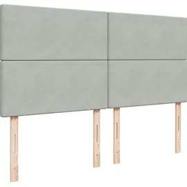 vidaXL Boxspringbett mit Matratze Hellgrau 180x200 cm Samt