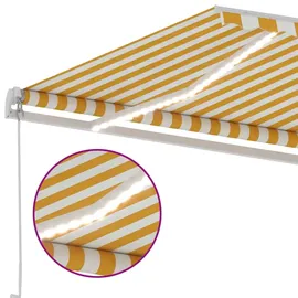 vidaXL Einziehbar LED Gelenkarmmarkise 600 x 350 cm gelb/weiß 3069683