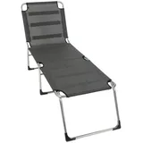 Sungörl Gartenliege Sonnenliege Schwarz, Silbergrau, Aluminium, Suntex, 58 x 191 cm,