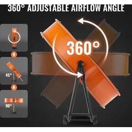 Vevor 61 cm Bodenventilator Orange