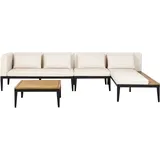 Beliani Garten Ecksofa 4-Sitzer 200 x 80 x 70 cm Hellbeige