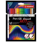 Stabilo Pen 68 brush Arty sortiert, 18er-Set, Etui (568/18-21-20)