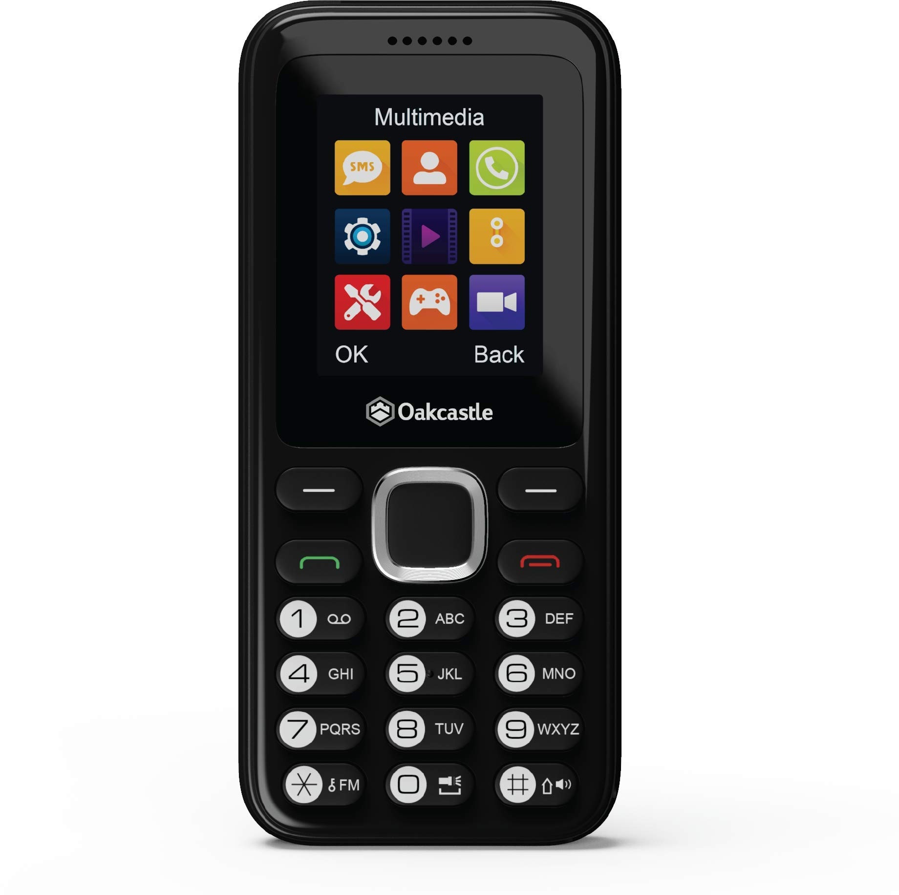 Oakcastle F100 | Handy Günstig mit Dual-SIM & Micro SD | Bluetooth & 7 Tage Akkulaufzeit baustellenhandy | Medien & Spiele | Seniorenhandy ohne vertrag | Prepaid Tastenhandy
