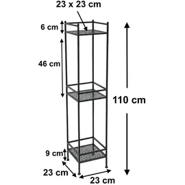 DanDiBo Ambiente Standregal 23 x 110 x 23 cm Schwarz