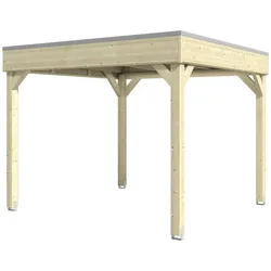 Holzpavillon SKANHOLZ "Toulouse", beige (natur), B/H/T: 302cm x 244cm x 302cm, Pavillons, BxTxH:302x302x244 cm, inkl. Aufschraubstutzen