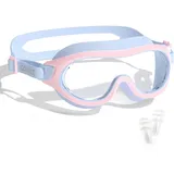 COPOZZ Schwimmbrille Kinder(3-15 Jahre), Schwimmbrille für Kinder Junior Jungen Mädchen, Anti Nebel UV-Schutz kein Leck, Verstellbares Silikonband, mit Ohrstöpsel