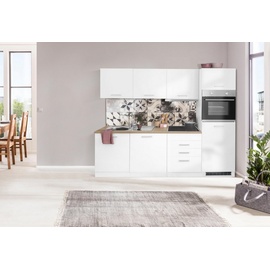 Held MÖBEL Küchenzeile »Visby«, mit E-Geräten, Breite 240 cm inkl. Kühlschrank, weiß