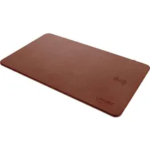 InLine Maus-Pad Wireless Charging Kunstleder Braun