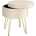 tectake Sitzhocker Ava gepolstert in Samtoptik 300kg mit Stauraum rund beige