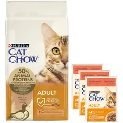 Purina Cat Chow Adult mit 15 kg Ente + PURINA Cat Chow Adult 3x85g