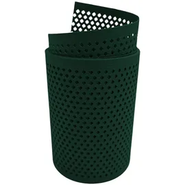 zaun|zu® Sichtschutzstreifen Rille Gelocht Diamant Muster 255 x 15 cm Grün Metall 2 St.