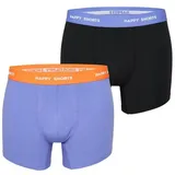 Happy Shorts Boxershorts Lila / Orange / Schwarz / Weiß XXL 2er Pack