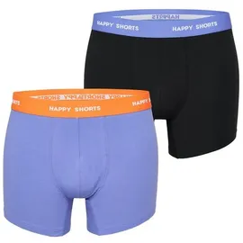 Happy Shorts Boxershorts Lila / Orange / Schwarz / Weiß XXL 2er Pack