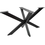 BC-ELEC TISCHGESTELL Kreuzgestell SPIDER aus schwarzem Stahl 150x78x71 Tischkufen Möbelgestell Tischbeine