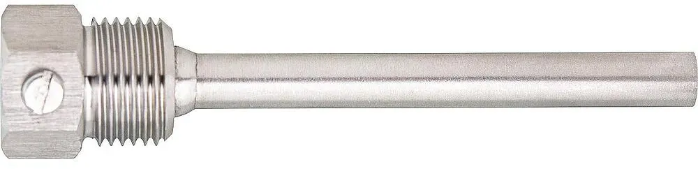 Tauchhülse aus Edelstahl 1.4571 mit G 1/2'' für max. 40 bar und max. 350 °C, Länge 150 mm