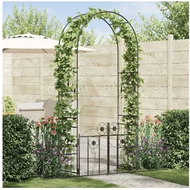 vidaXL Rosenbogen mit Schloss 203 x 50 x 218 cm Schwarz