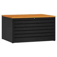 Lüllmann Planschrank 6 Schubladen 113,5 x 60,5 x 83,5 cm schwarz