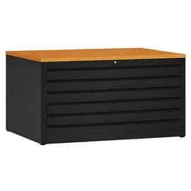 Lüllmann Planschrank 6 Schubladen 113,5 x 60,5 x 83,5 cm schwarz