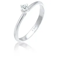 Elli Ringe - Ring Ring Solitär Diamant (0.11 ct.) Klassik 925 S - Gr. 52 MM - in Silber - für Damen
