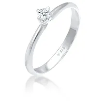 Elli Ringe - Ring Ring Solitär Diamant (0.11 ct.) Klassik 925 S - Gr. 52 MM - in Silber - für Damen