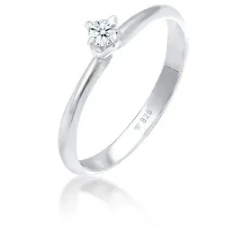 Elli Ringe - Ring Ring Solitär Diamant (0.11 ct.) Klassik 925 S - Gr. 52 MM - in Silber - für Damen