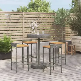 vidaXL Gartenbar-Set 5-tlg. Grau
