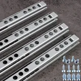 Stahlia Schubladenschienen (4 Stück) Stahl Teilauszug 17mm Nut Länge: 438mm Auszugsschienen Schubladenauszug Schrankauszug Gleitschiene Teleskopschienen