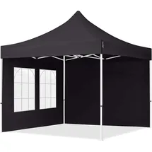 TOOLPORT Faltpavillon Economy 3 x 3 m inkl. 2 Seitenteile schwarz 59040